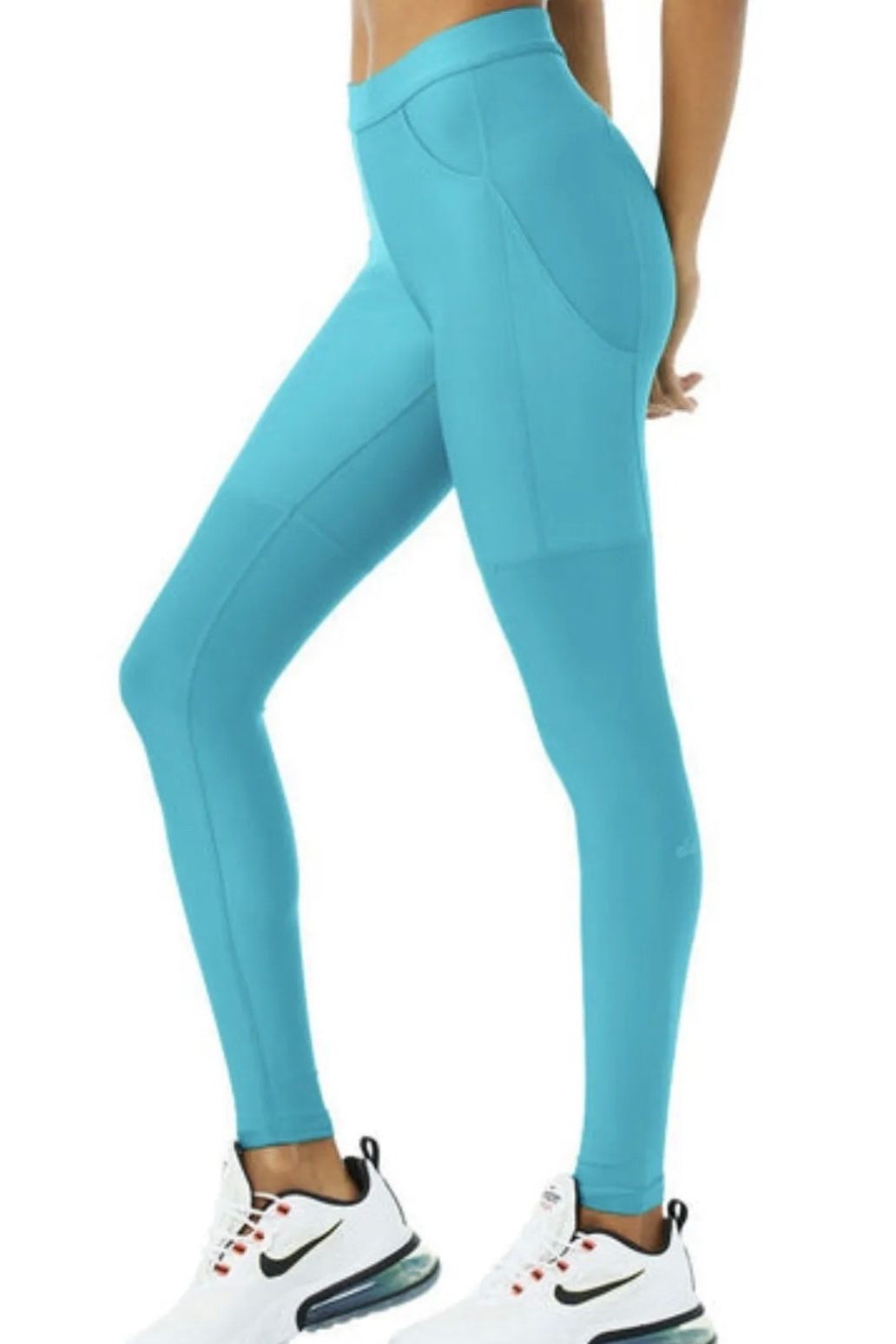 high-waist airlift 4 pocket utility legging bright auqa XS